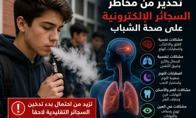 السجائر الإلكترونية ترتبط بمشاكل التنفس والصحة النفسية للشباب