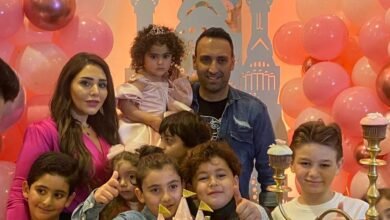 تمام بليق يحتفل بعيد ميلاد ابنته “كالين “