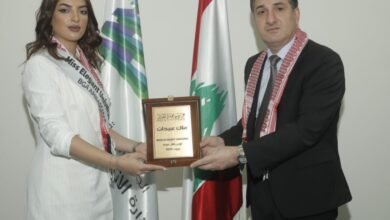 سفيرة السلام في الشرق الأوسط ملكة جمال الأناقة الأردنيةملاك عبيدات في زيارة خاصة لوزير الاتصالات المهندس طلال حواط.